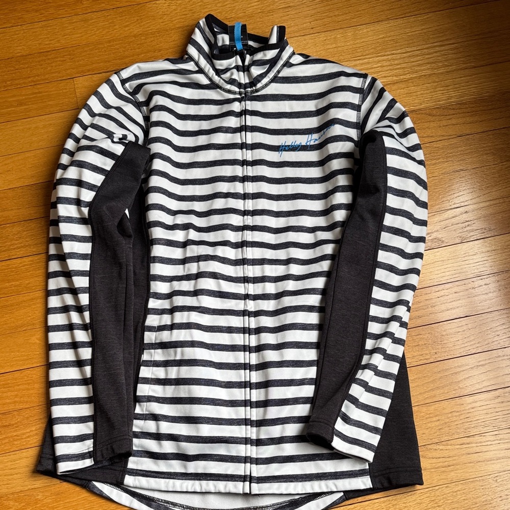Helly Hansen Black and White Striped Soft Shell Jacket